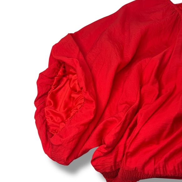 NWT Nine West Puff Sleeve Cinched Smocked‎ Waist Mini Dress Size 3x Red-Orange - Picture 10 of 12